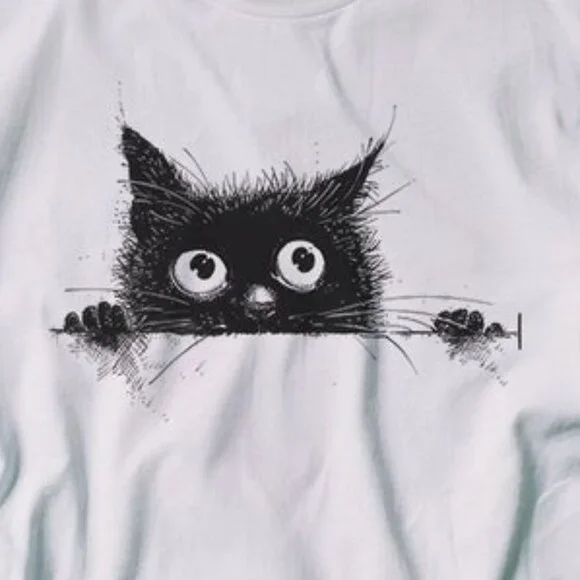 Hidden Cat T-Shirt High Quality Unisex Heavy Cotton Tee - Picture 2 of 4